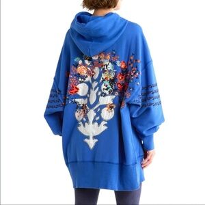 Free People Movement At My Best Embroidered Hoodie Sweatshirt Sz S NWT Fits to L